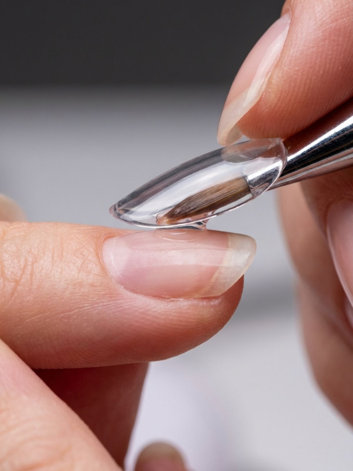 Common Mistakes When Using Press-On Nails - Applying the nail at a 45-degree angle ensures air bubbles are pushed out for a secure bond.