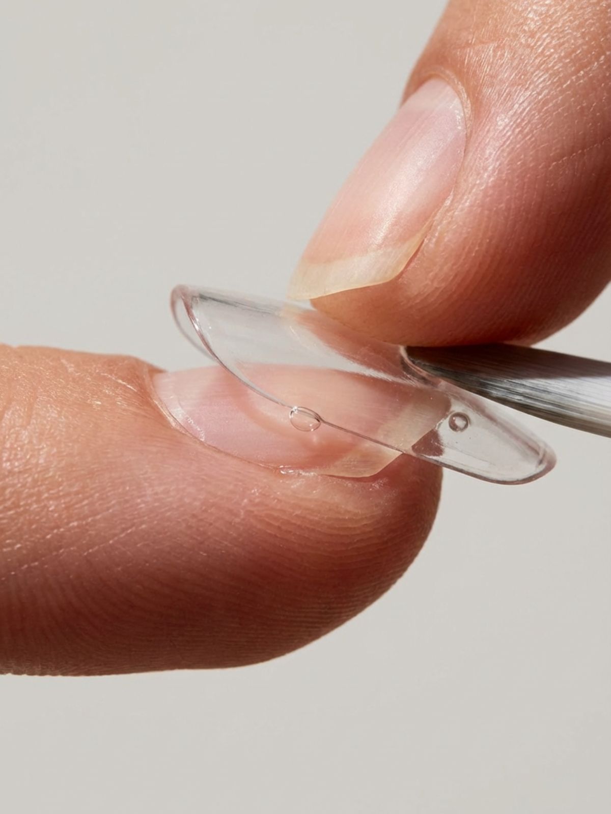 How to Store Press-On Nails - Applying the nail at a 45-degree angle pushes out air pockets, ensuring a secure and invisible bond.