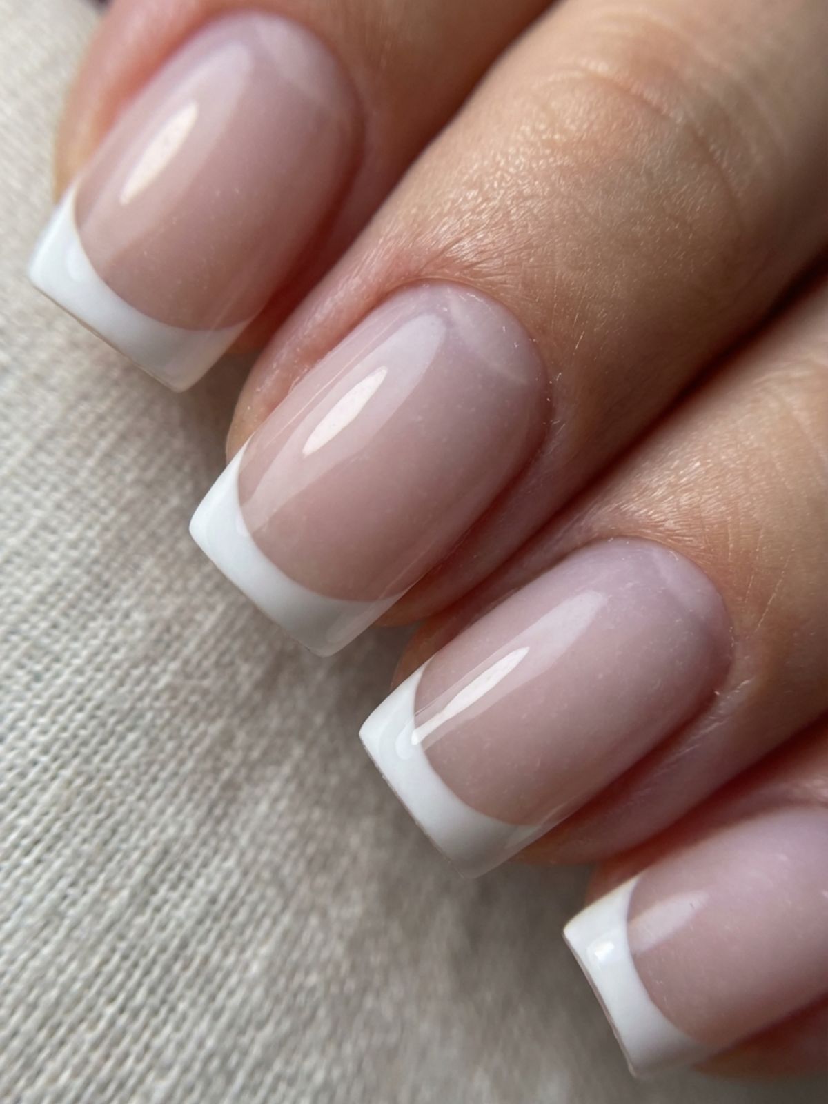 micro french manicure short square Minimal Nails for Business Trips - Ask for a micro-French tip for a modern, subtle twist on the classic office manicure.