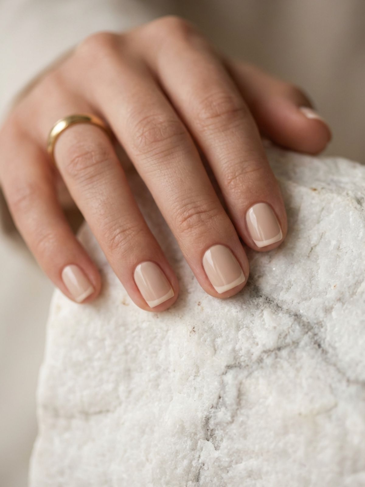 Minimal Nails for Beach Vacation - Swap the classic white tip for a sandy beige micro French for a subtle, modern twist.