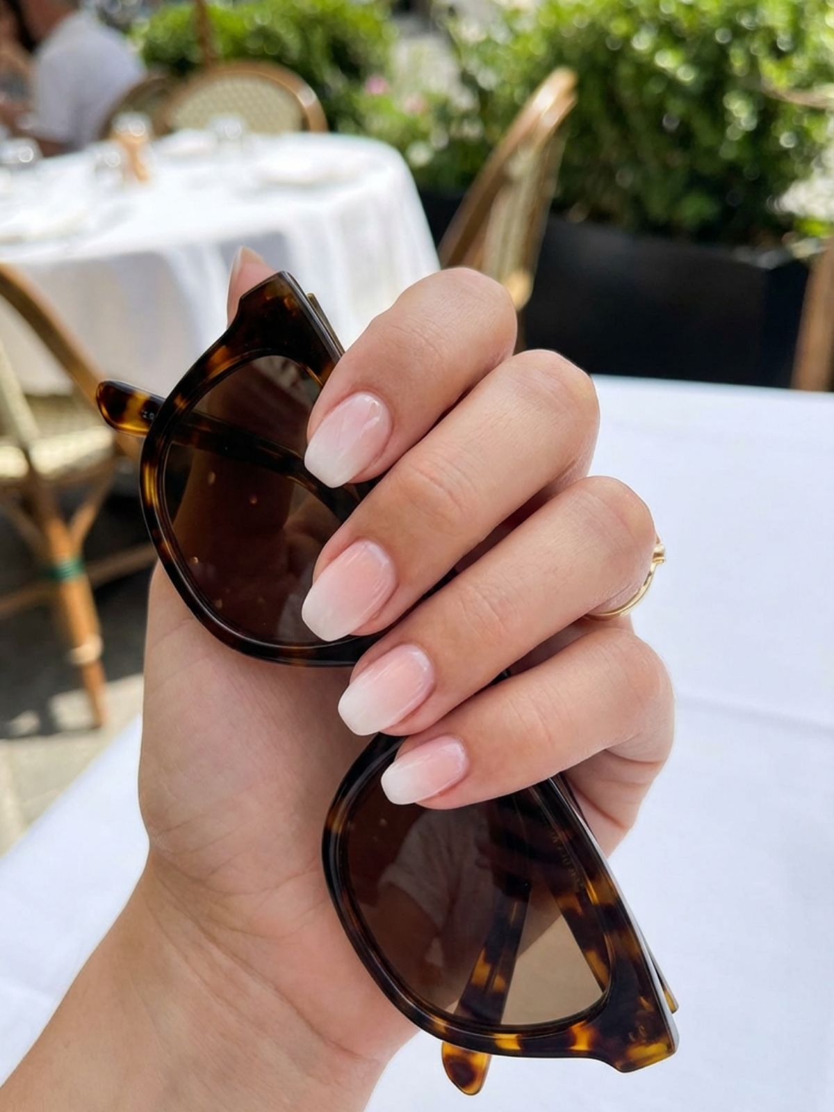 Minimal Nails for Beach Vacation - A soft ombre fade offers the brightness of white tips with a seamless, romantic gradient.